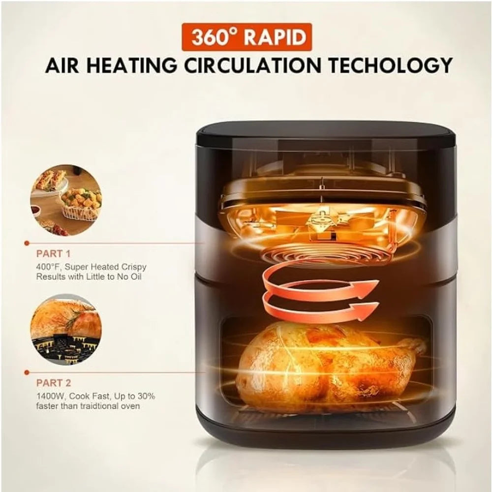 Miraston Digital Air Fryer Featuring Removable 304 Stainless Steel Basket