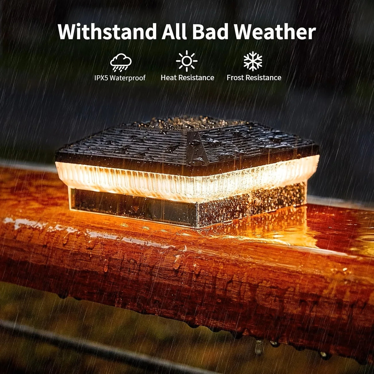 Solar Fence Post Lights with 40 LEDs and Multiple Modes