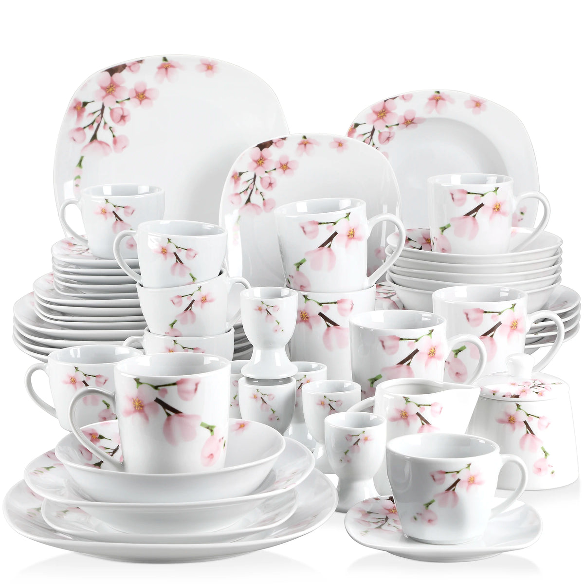 Malacasa 100-Piece Porcelain Dinnerware Set Elegant Ceramic Tableware