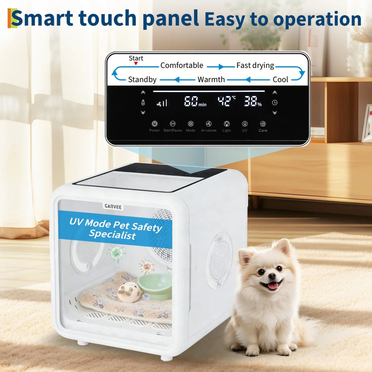 HiMiss Automatic Pet Drying Box 360 Grooming Blower Cats Dogs