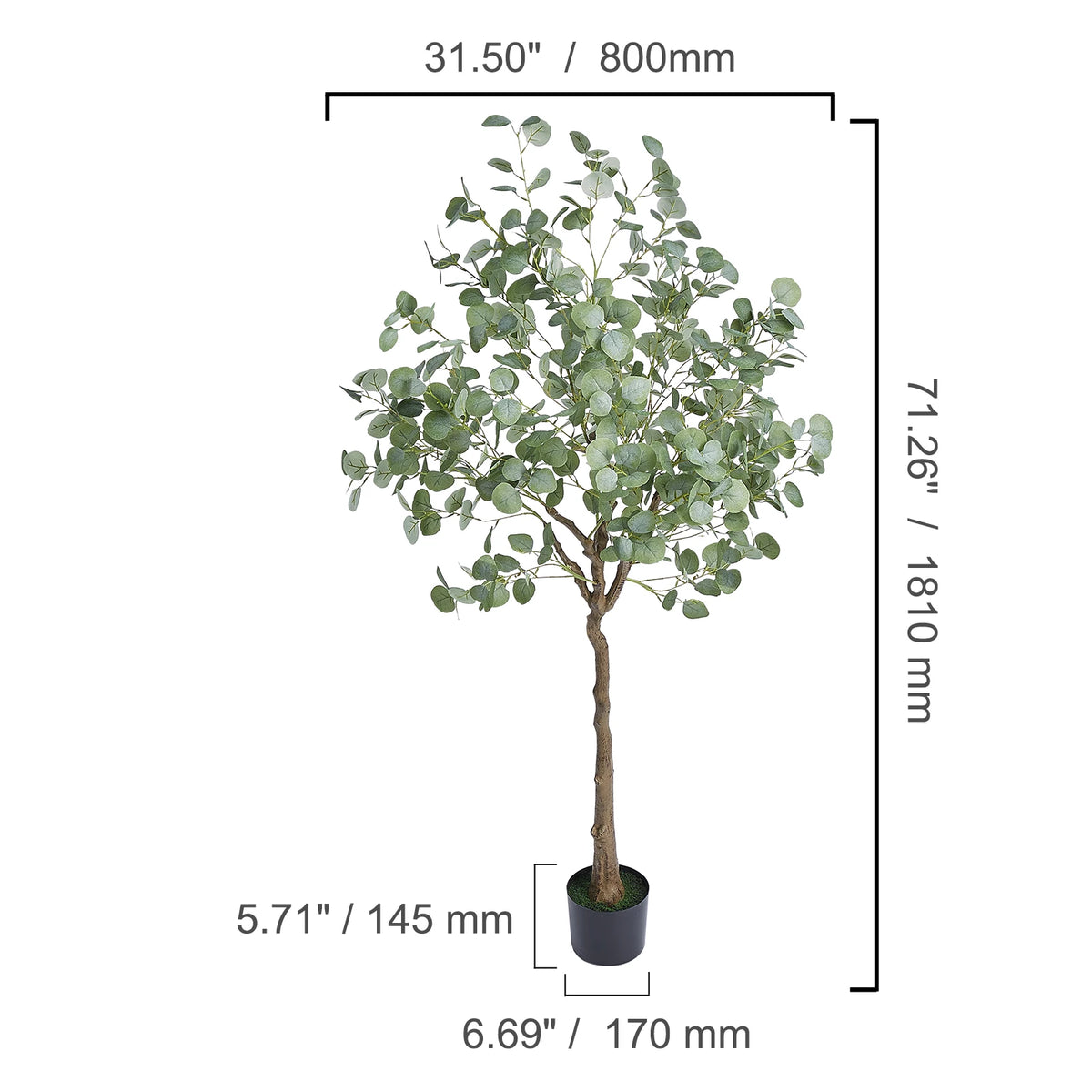 SucceBuy Artificial Olive Tree With Secure Base for Home Decor
