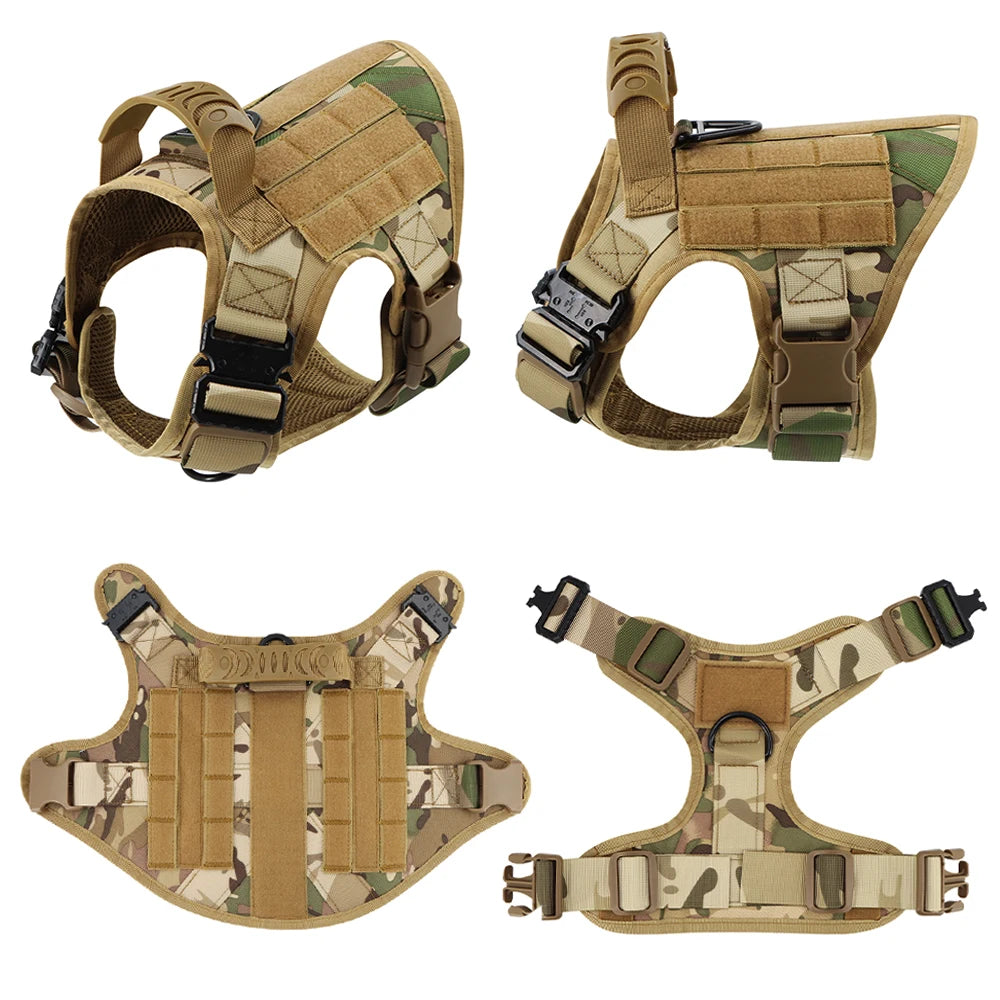 PETRAVEL Tactical Dog Harness and Leash Set for Training and Walks