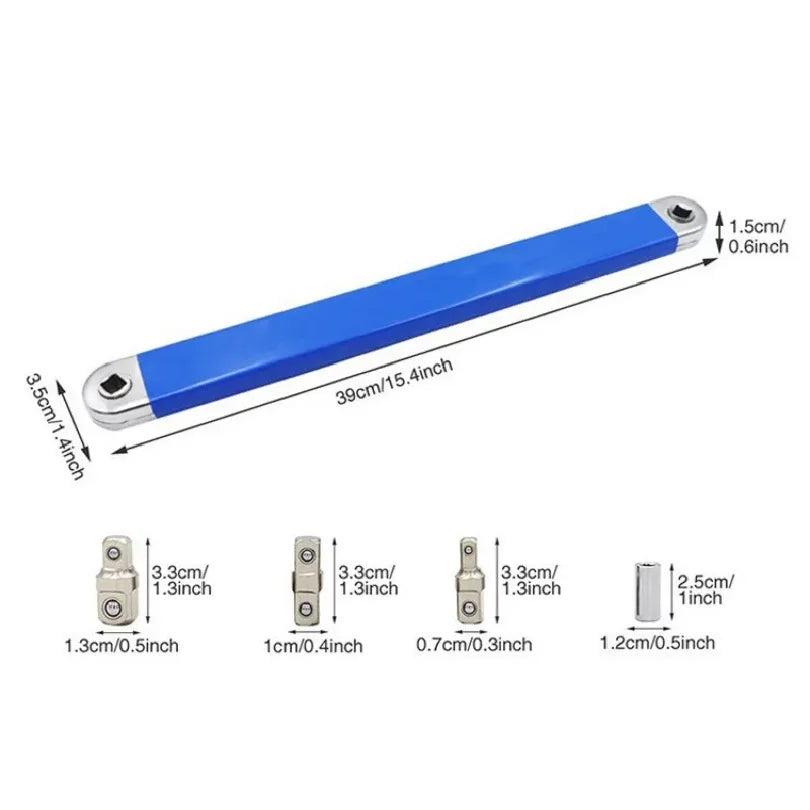 Compact Offset Extension Wrench Adapter for Automotive Socket Ratchets
