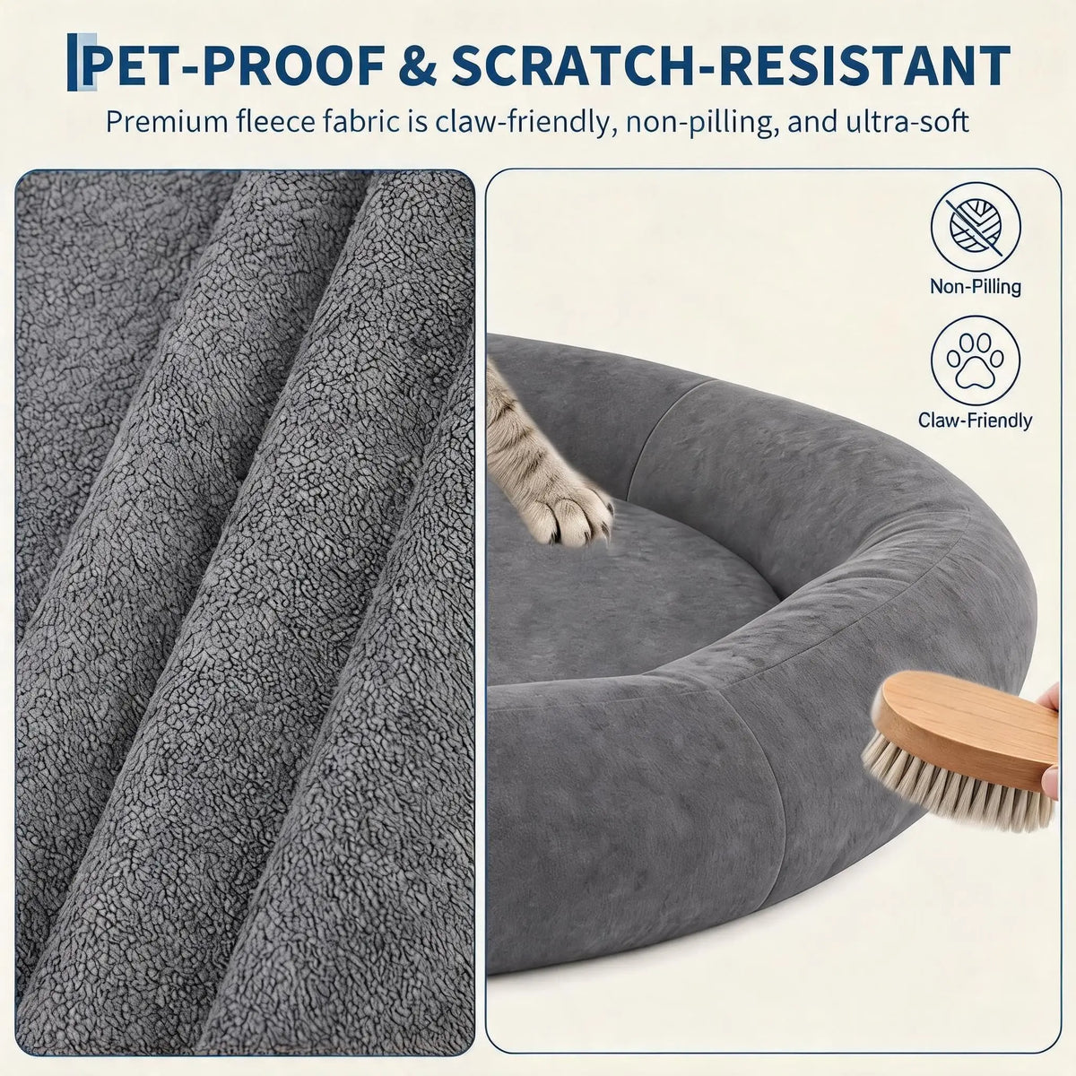 HiMISS Orthopedic Memory Foam Dog Bed With Washable Cover