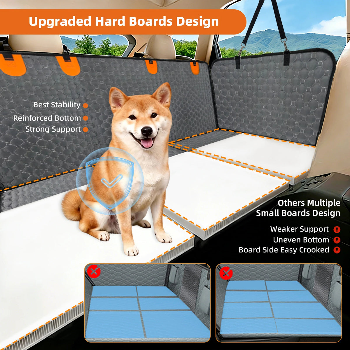 Borwart Hard Bottom Waterproof Dog Car Seat Extender