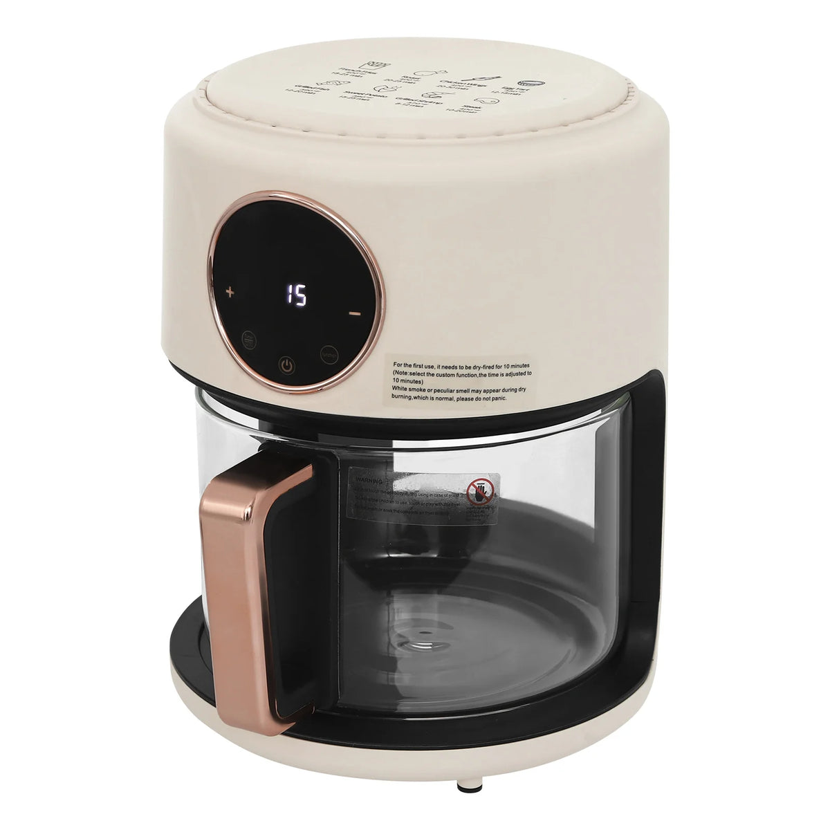 Smart Glass Touchscreen Air Fryer With Eight Cooking Presets