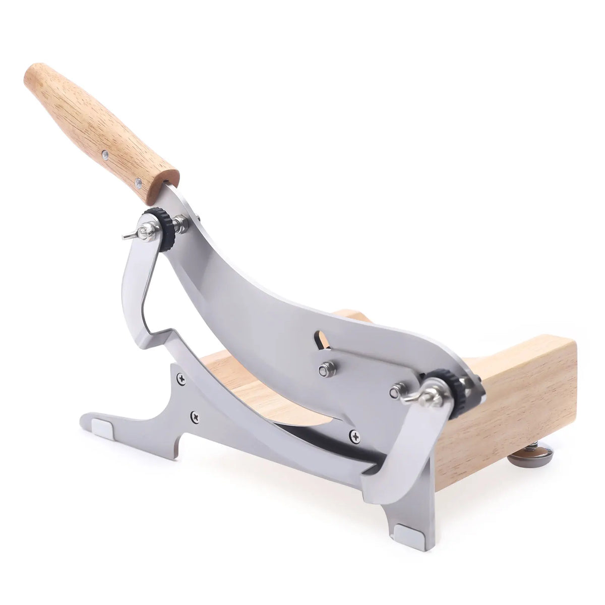Heavy Duty Manual Kitchen Herb Slicer With Rubber Wood Base