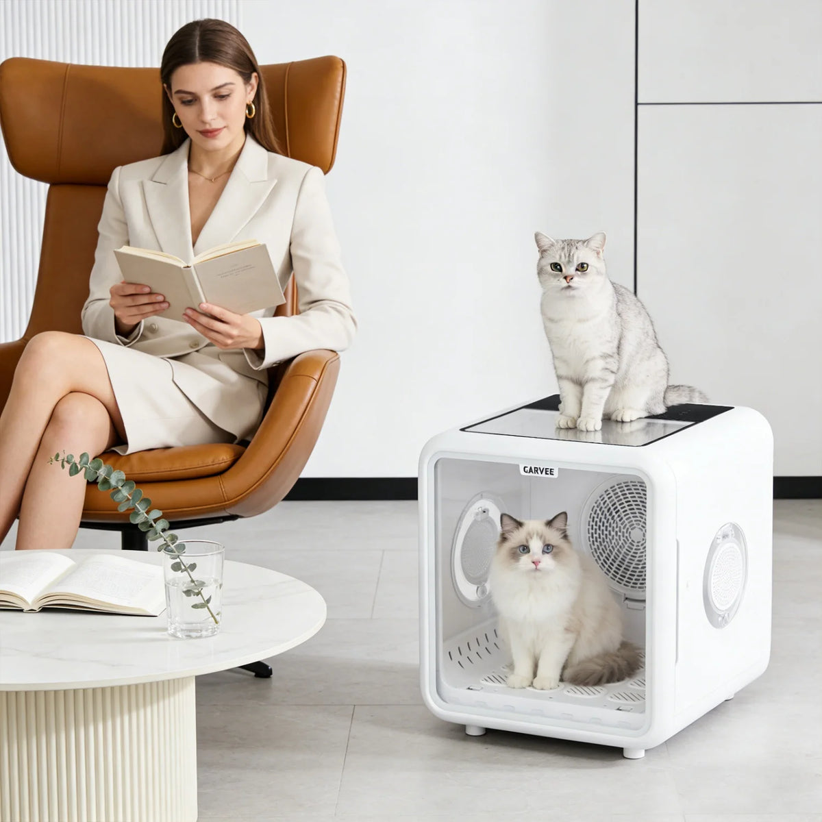 HiMiss Automatic Pet Drying Box 360 Grooming Blower Cats Dogs