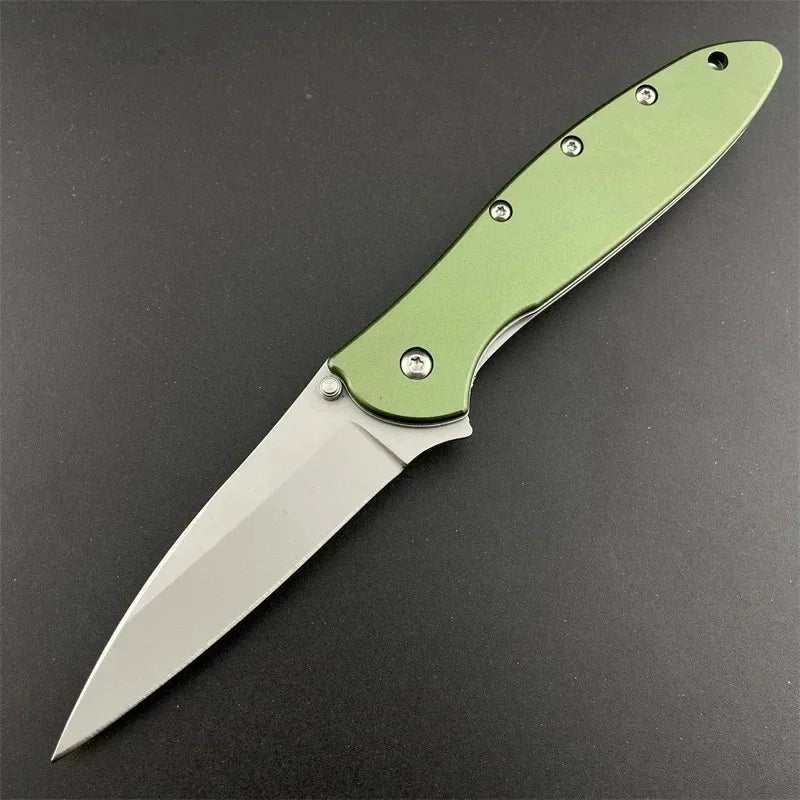 KS Leek Aluminum Folding Knife 8Cr13Mov Blade Glass Breaker