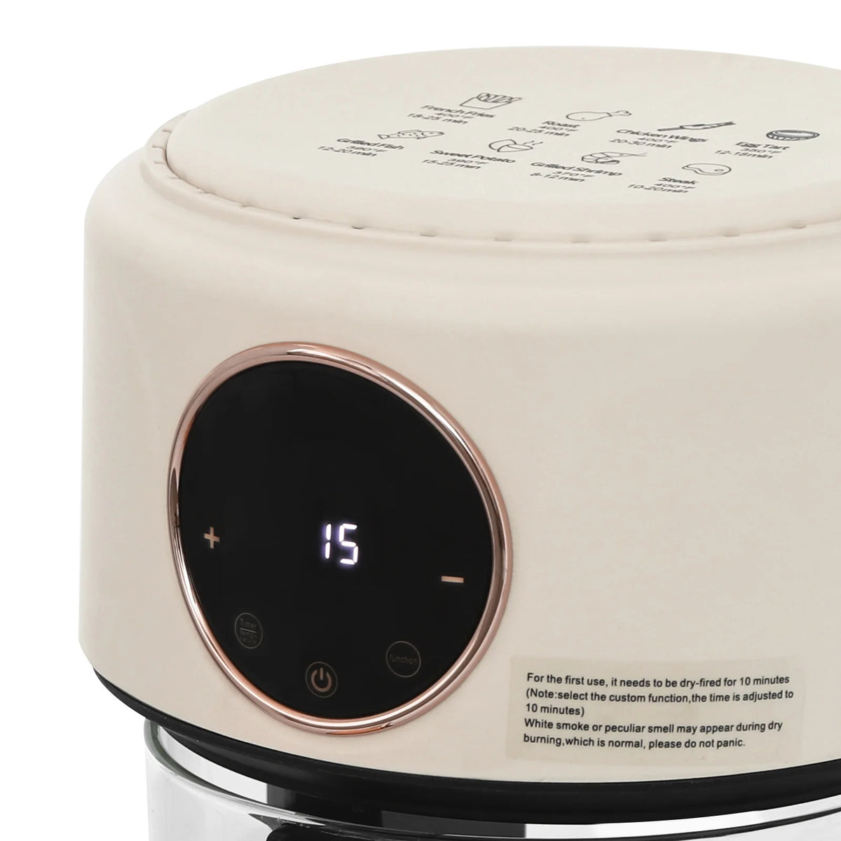 Smart Glass Touchscreen Air Fryer With Eight Cooking Presets