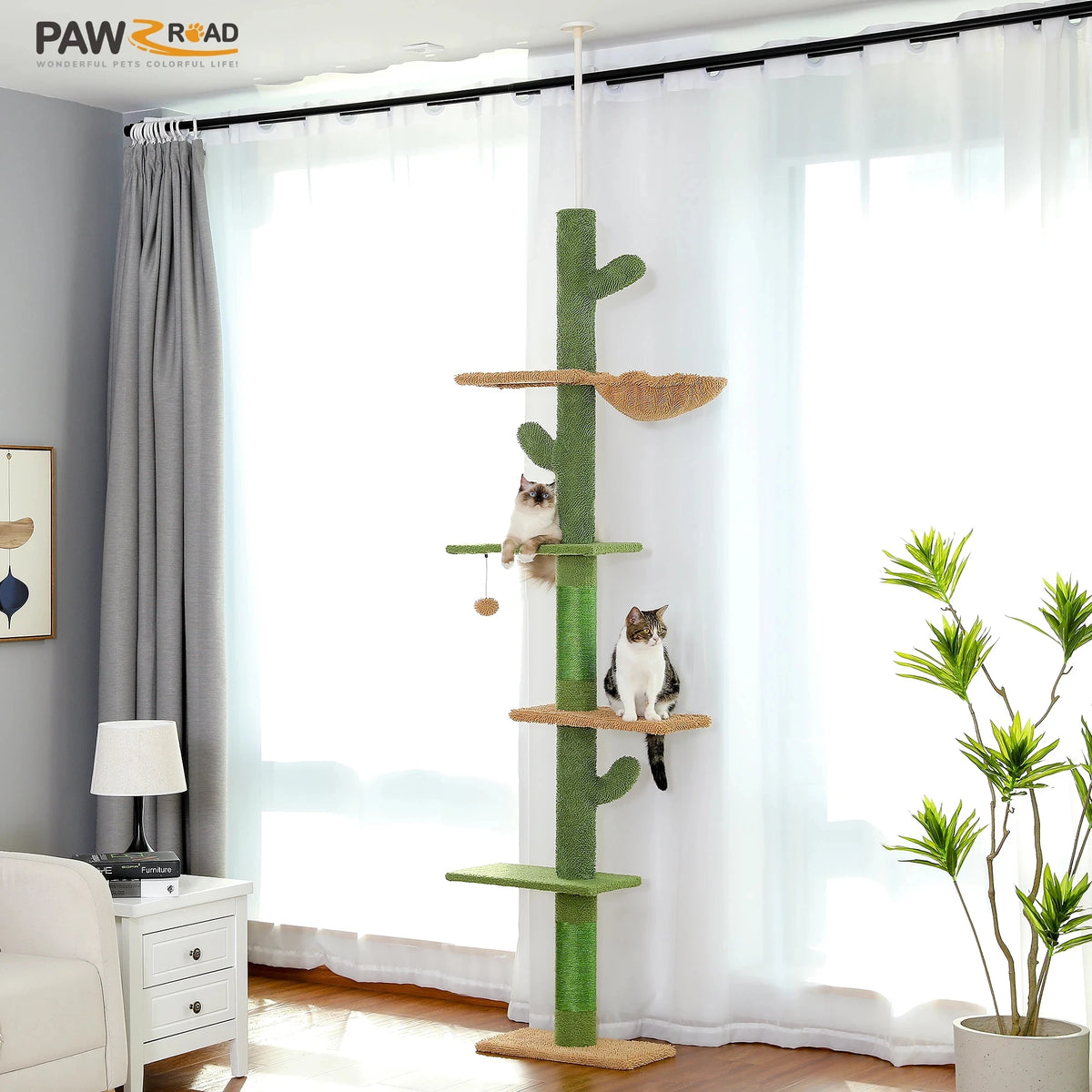 PAWZ Road Cactus Cat Tree With Hammock And Scratching Post
