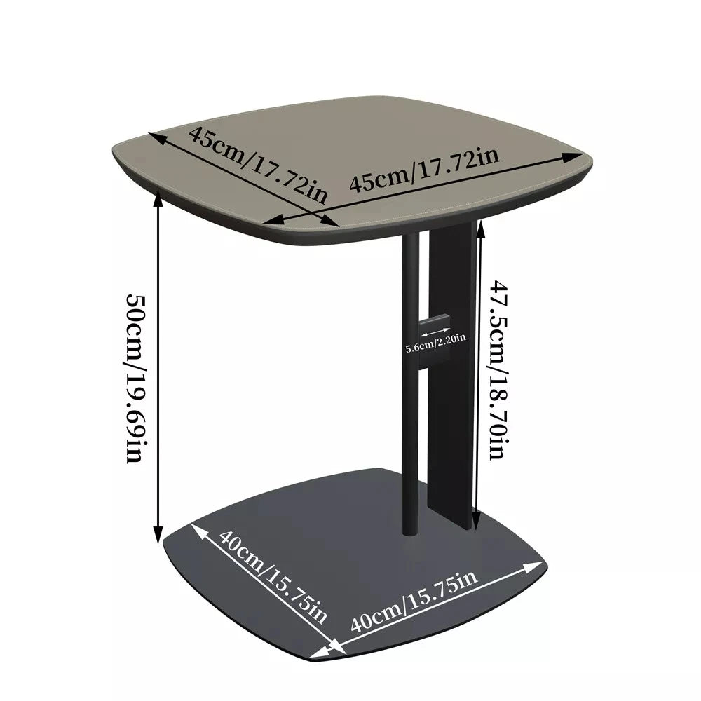 Wisfor Contemporary C Table Featuring Genuine Leather And Metal Frame