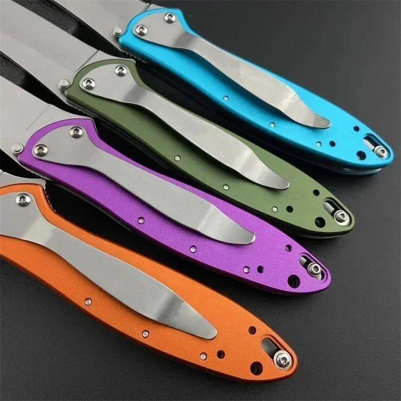 KS Leek Aluminum Folding Knife 8Cr13Mov Blade Glass Breaker