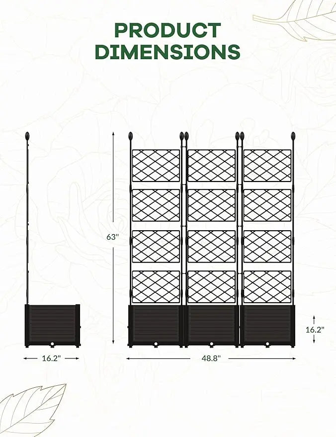 Vertical Panel Raised Garden Bed With Trellis For Climbing Plants