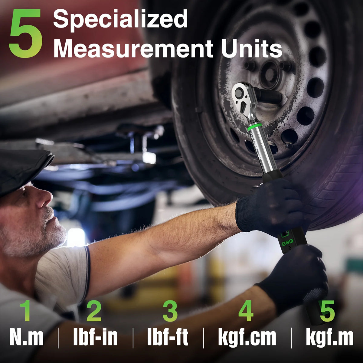 Taskstar Digital Torque Wrench With Preset Alarm And Reversible Ratchet