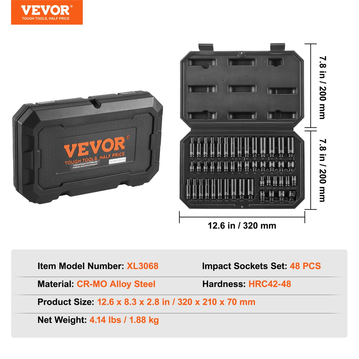 SucceBuy Impact Socket Set With Deep And Shallow Sockets