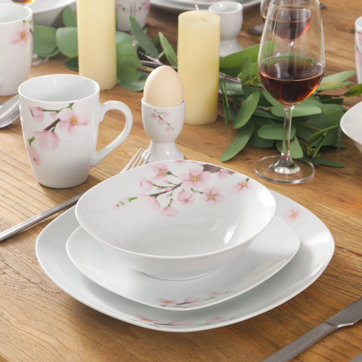 Malacasa 100-Piece Porcelain Dinnerware Set Elegant Ceramic Tableware
