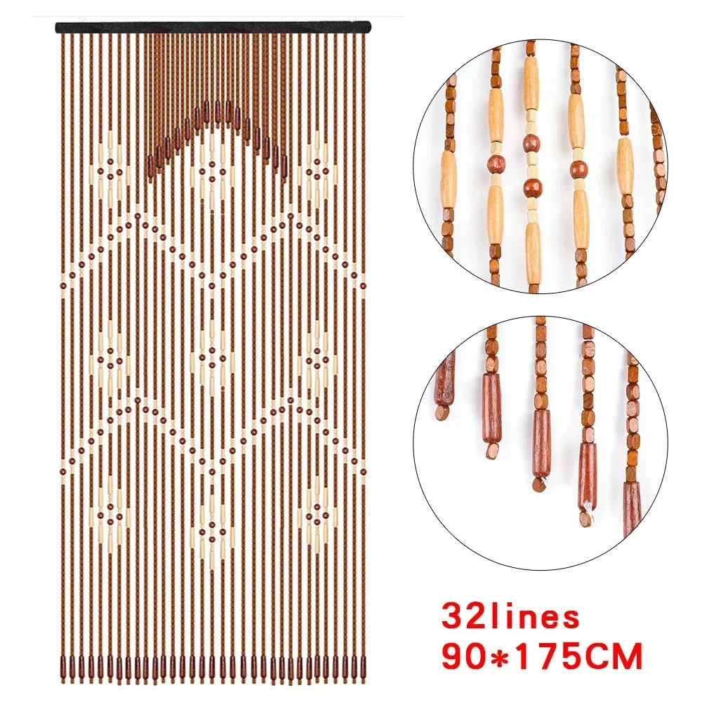 Bamboo Beaded Curtain Stylish Room Divider For Home Interior