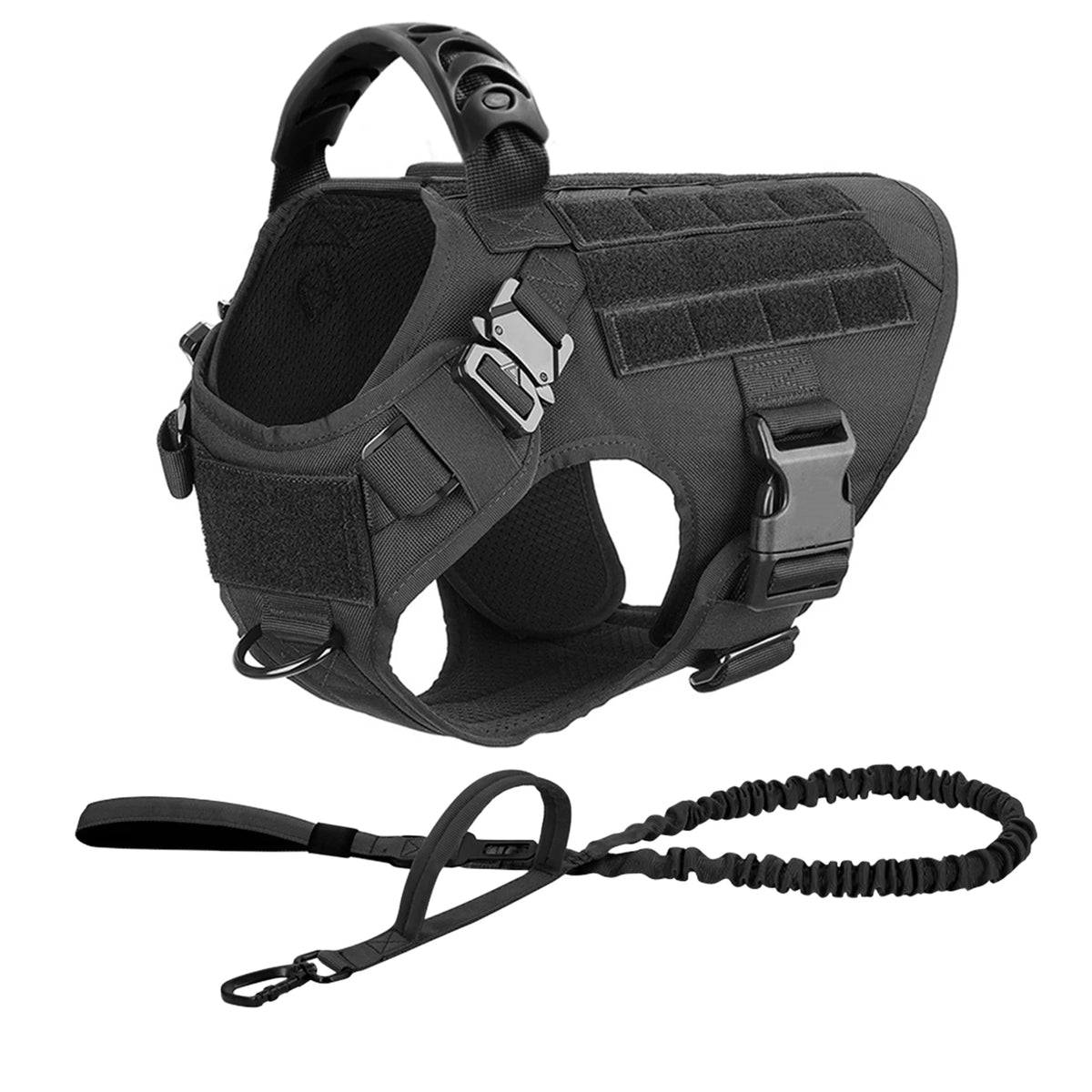 PETRAVEL Tactical Dog Harness and Leash Set for Training and Walks