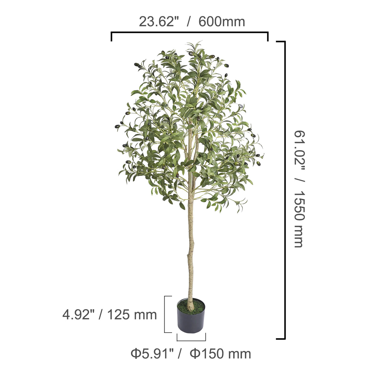 SucceBuy Artificial Olive Tree With Secure Anti Tip Base