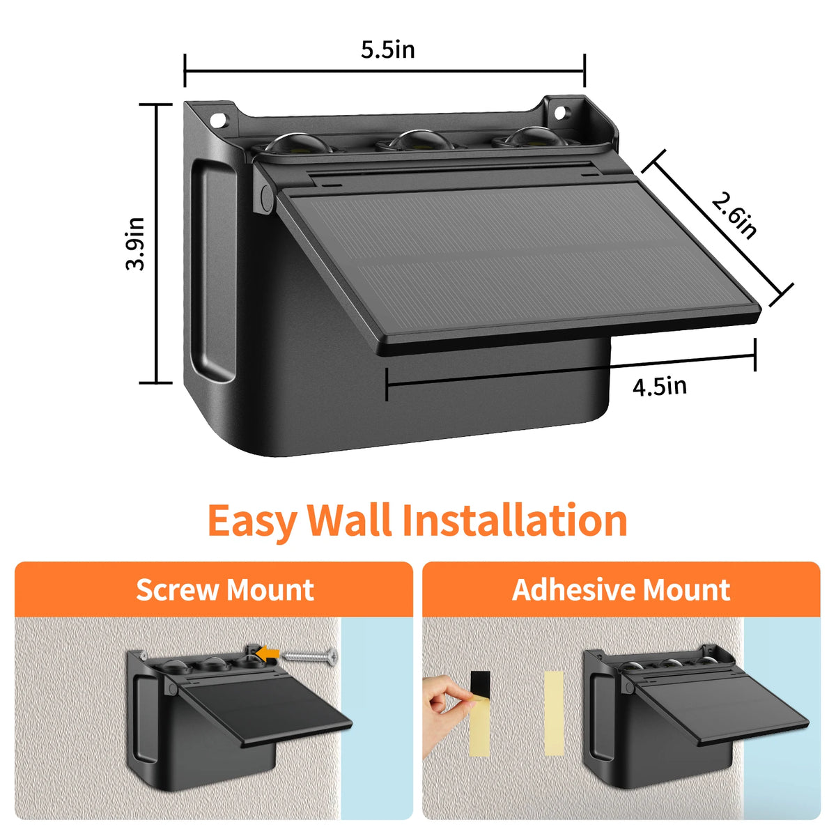 Intelamp Solar Wall Lights With Three Lighting Modes For Outdoor Walls