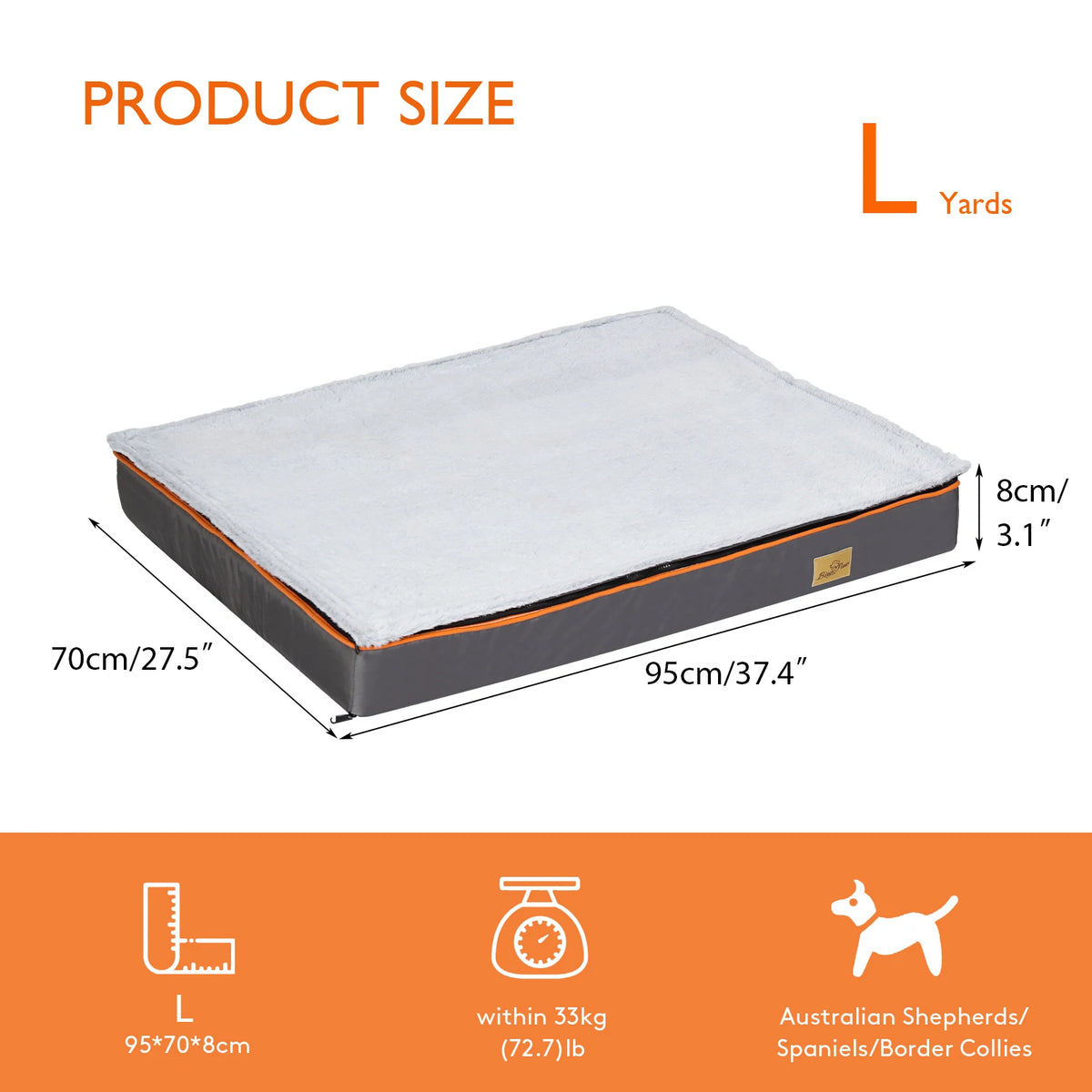 Bingopaw Orthopedic Foam Dog Bed With Washable Cover