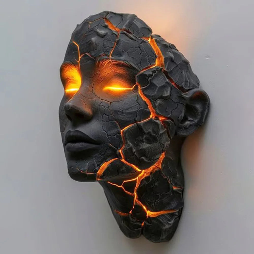 3D Broken Soul LED Wall Lamp for Home and Bedroom
