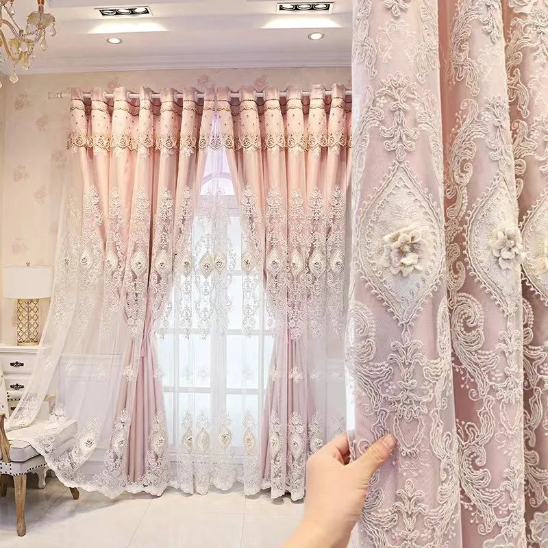 Luxury Embroidered Curtains With High Shading Design For Home