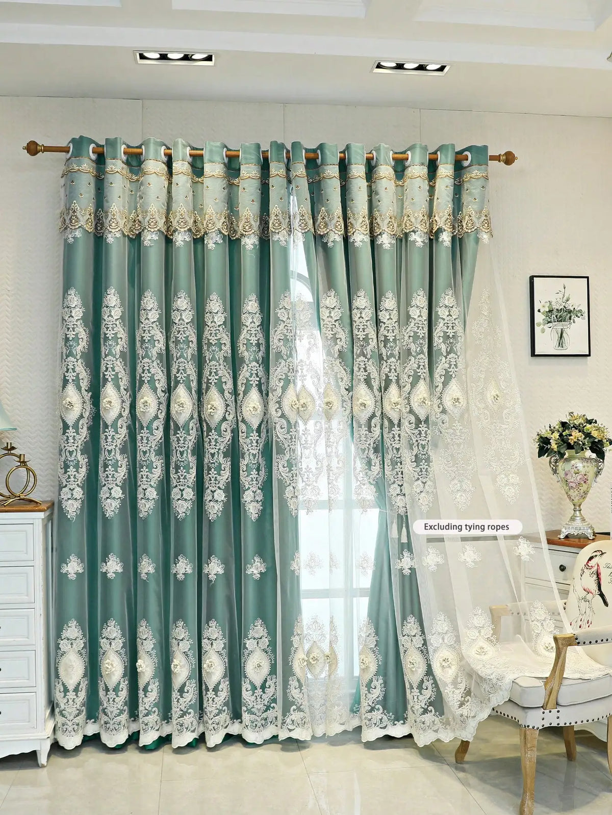 Luxury Embroidered Curtains With High Shading Design For Home