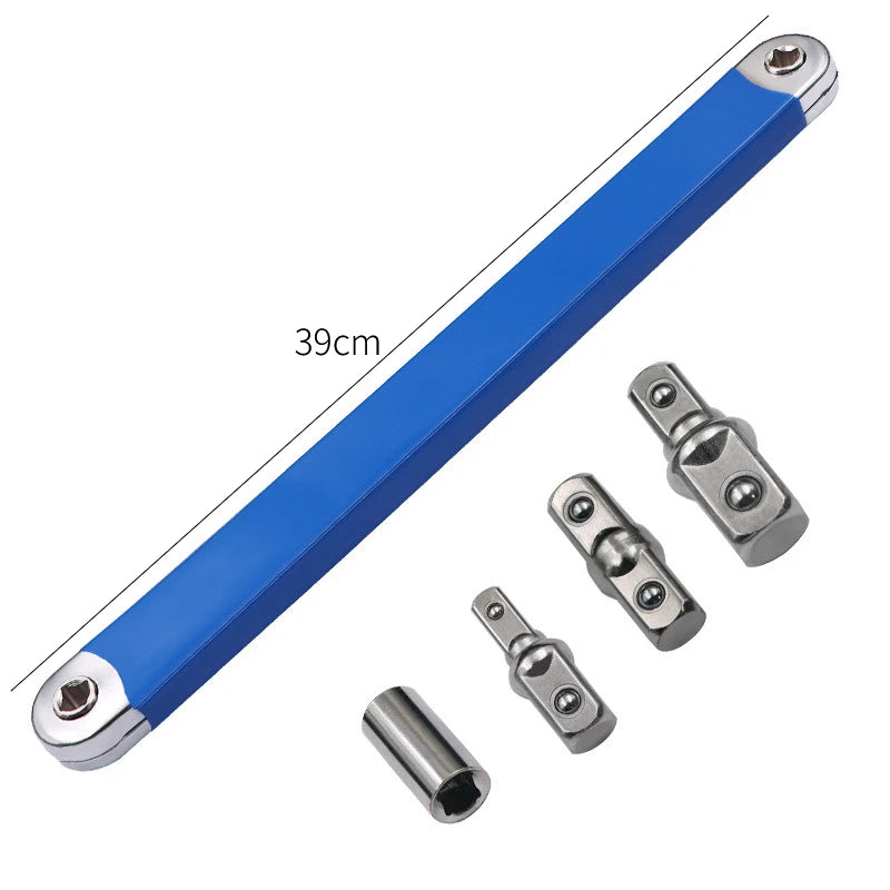 Compact Offset Extension Wrench Adapter for Automotive Socket Ratchets