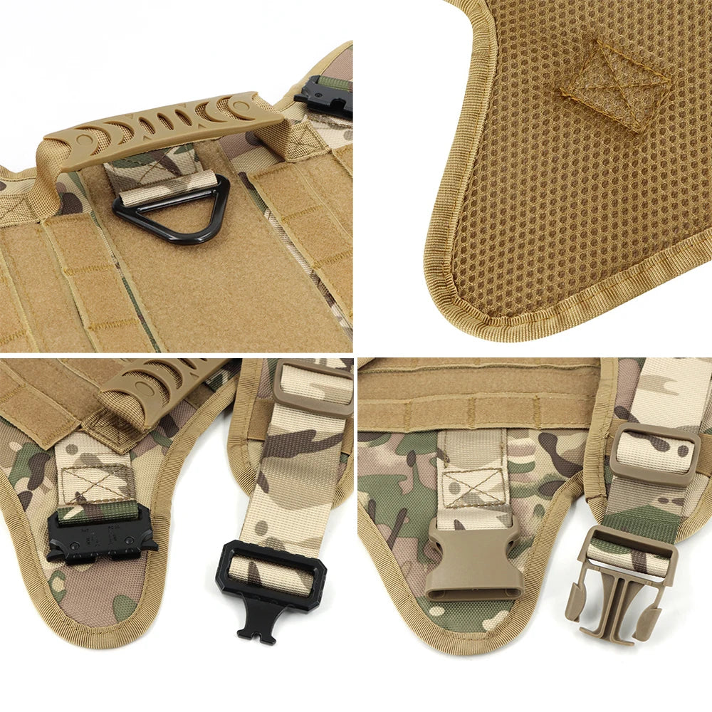 PETRAVEL Tactical Dog Harness and Leash Set for Training and Walks