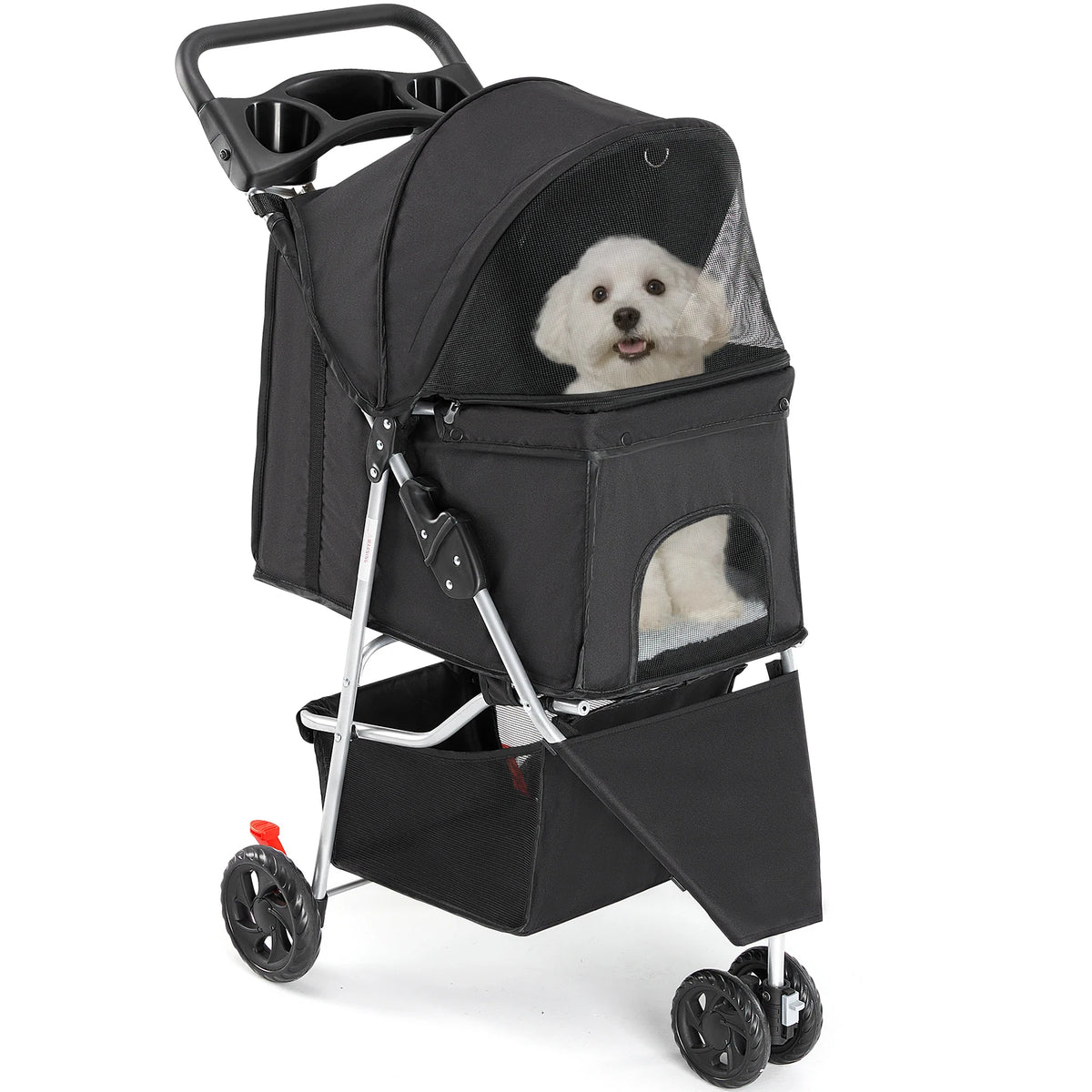Sturdy Three Wheel Foldable Pet Stroller For Leisure Walks