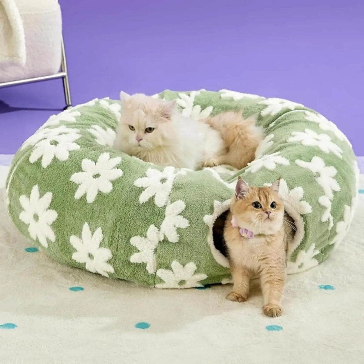 Floral Padded Foldable Tunnel Bed Designed For Dachshunds