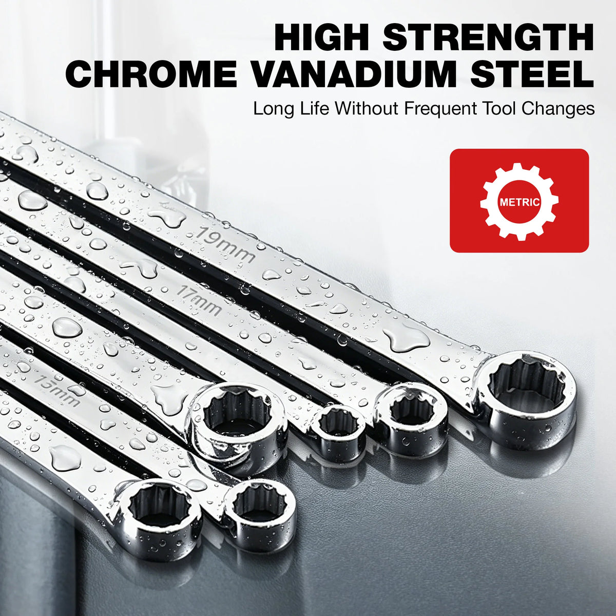 SHINYORK Extra Long Combination Wrench Set Durable CRV Steel