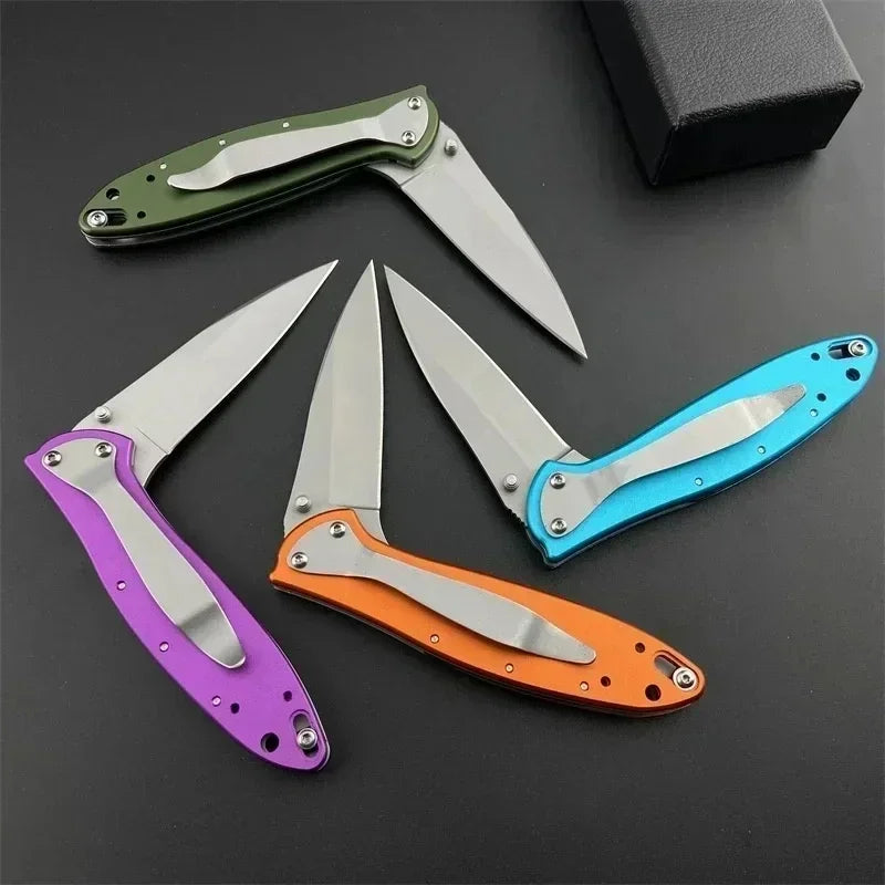 KS Leek Aluminum Folding Knife 8Cr13Mov Blade Glass Breaker