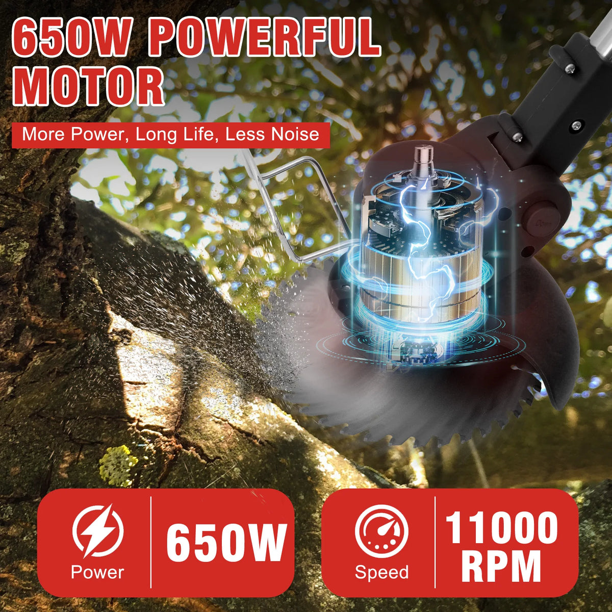 21V Cordless 3in1 Electric Lawn Mower Edger Brush Cutter Kit