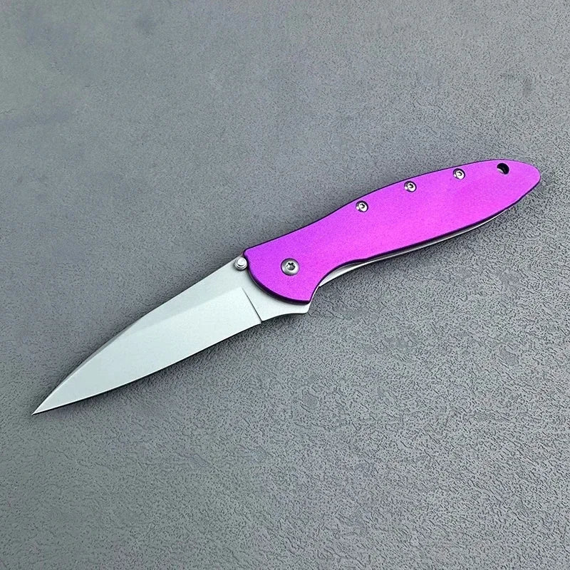 KS Leek Aluminum Folding Knife 8Cr13Mov Blade Glass Breaker