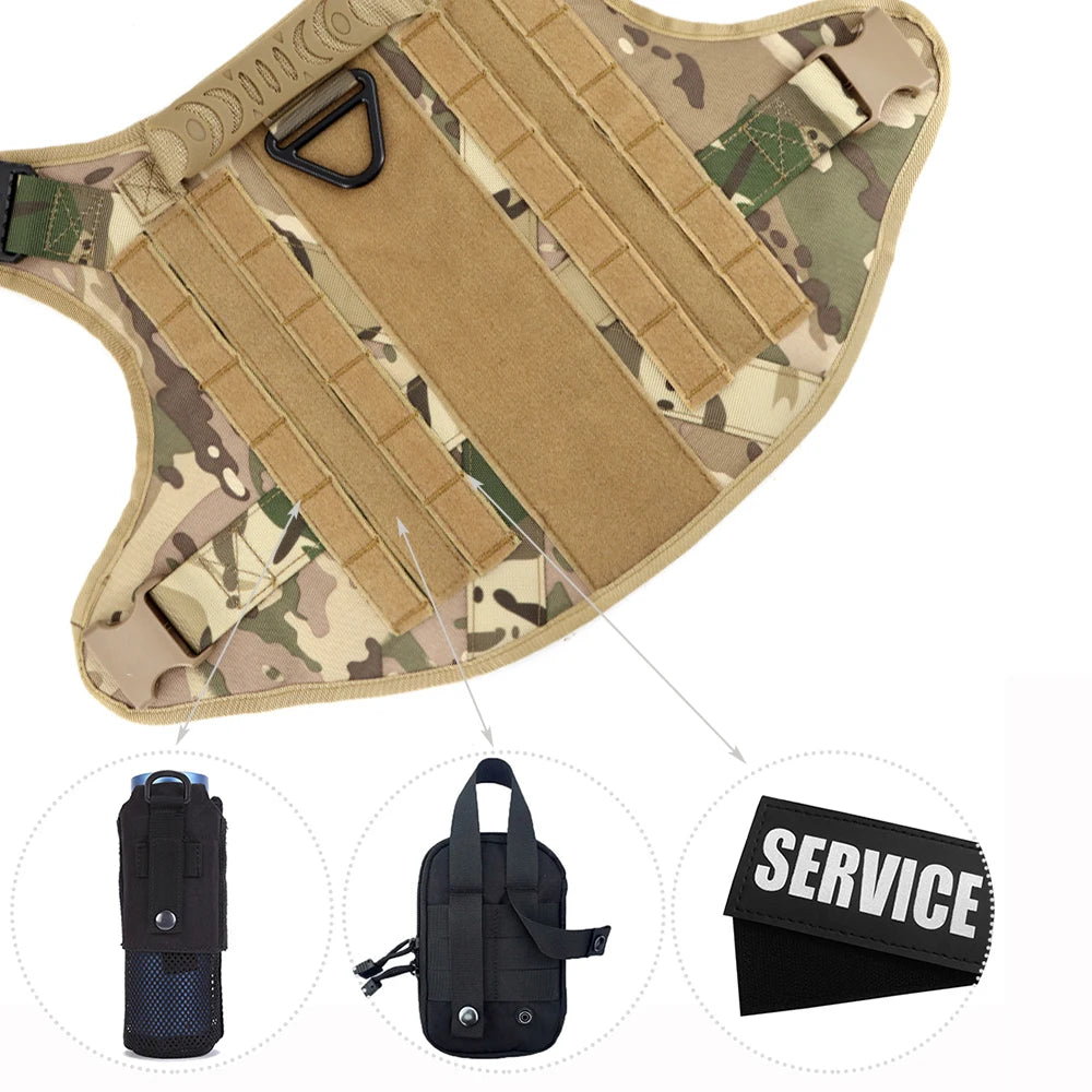 PETRAVEL Tactical Dog Harness and Leash Set for Training and Walks