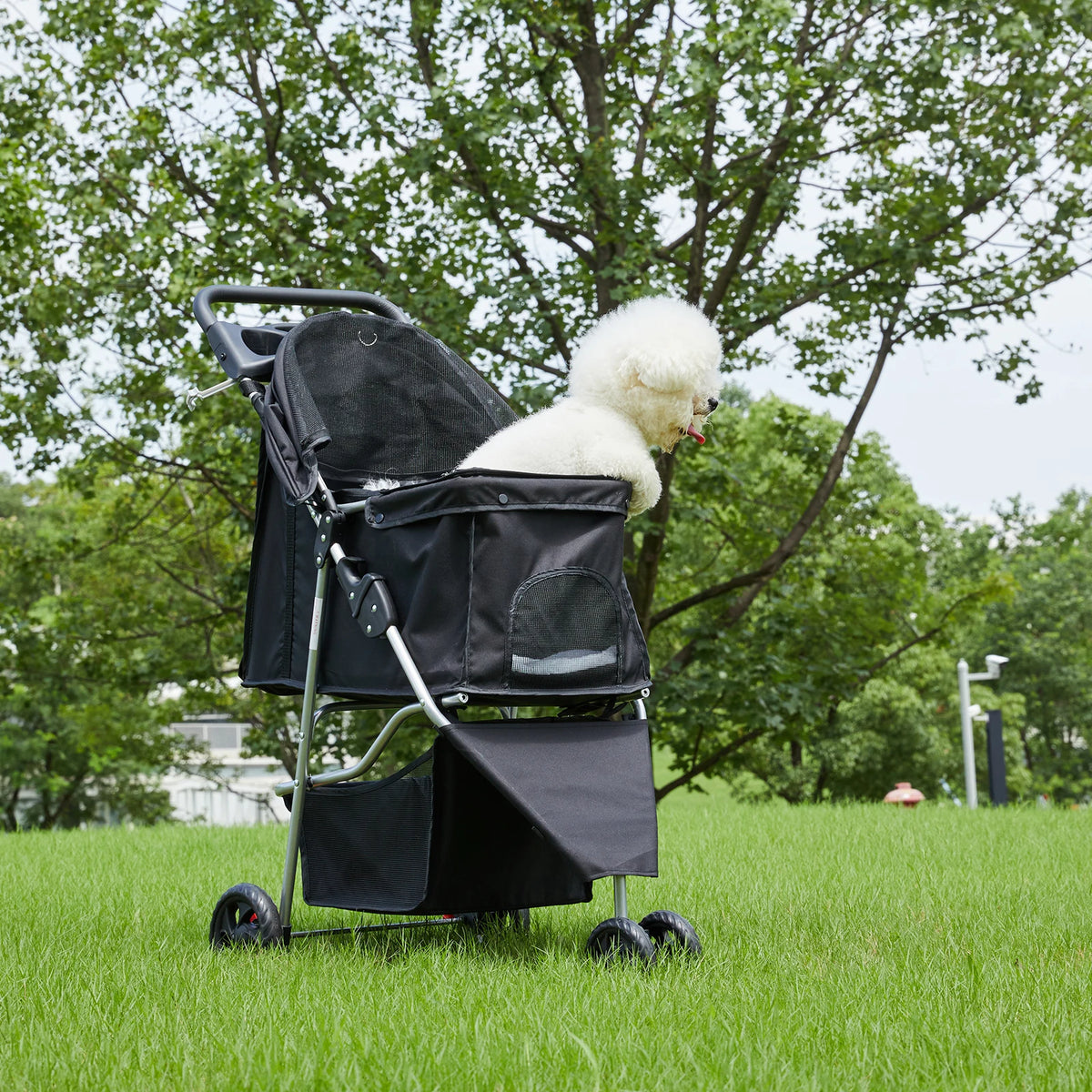 Sturdy Three Wheel Foldable Pet Stroller For Leisure Walks
