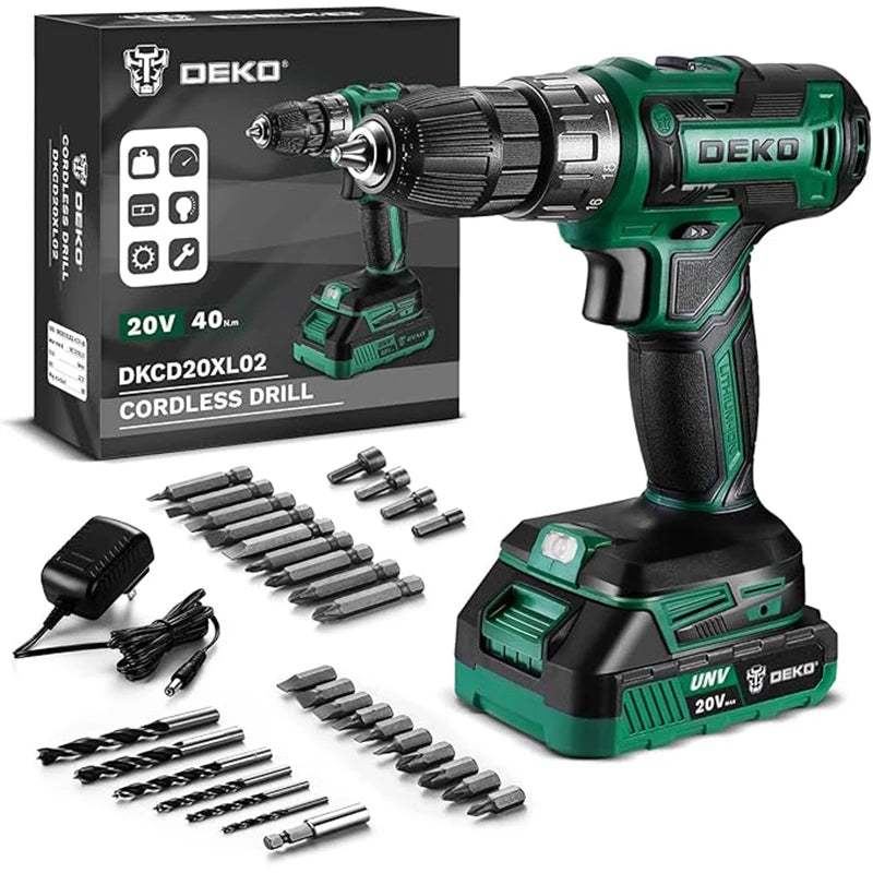 DEKO Womens Cordless Drill Driver Kit With Battery And Charger