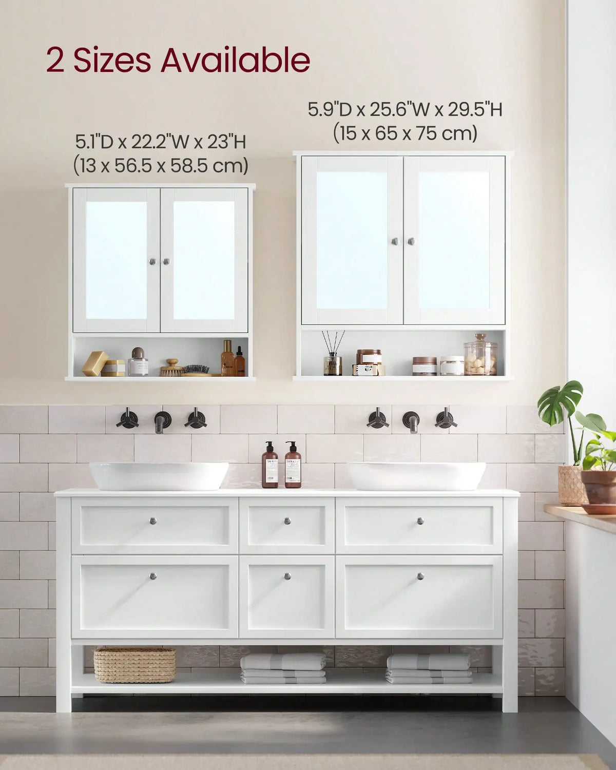 Wall Mounted Bathroom Medicine Cabinet With Mirror And Storage