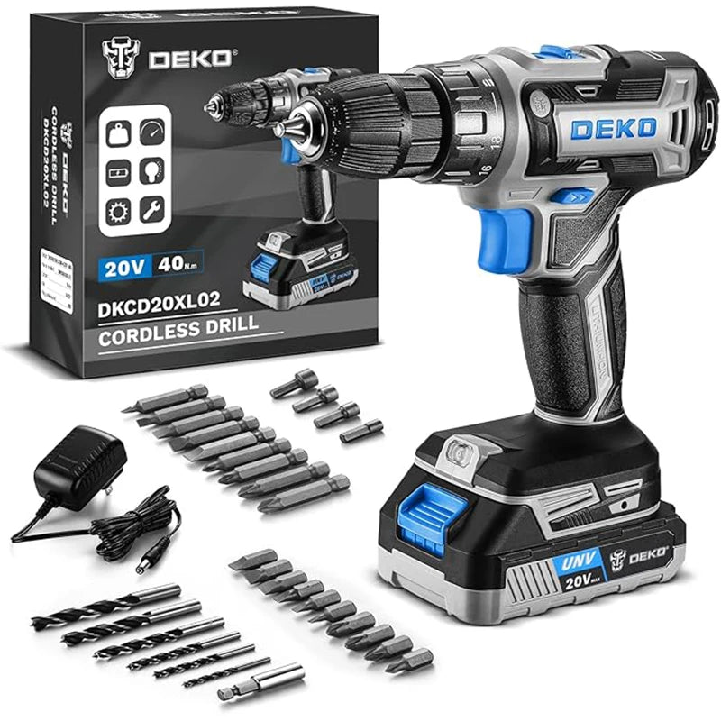 DEKO Womens Cordless Drill Driver Kit With Battery And Charger