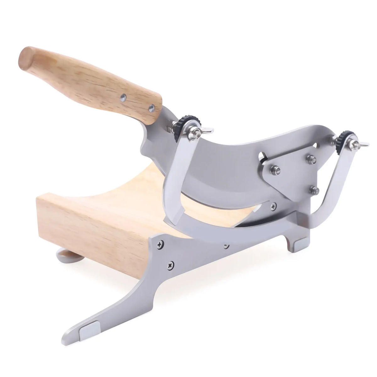 Heavy Duty Manual Kitchen Herb Slicer With Rubber Wood Base