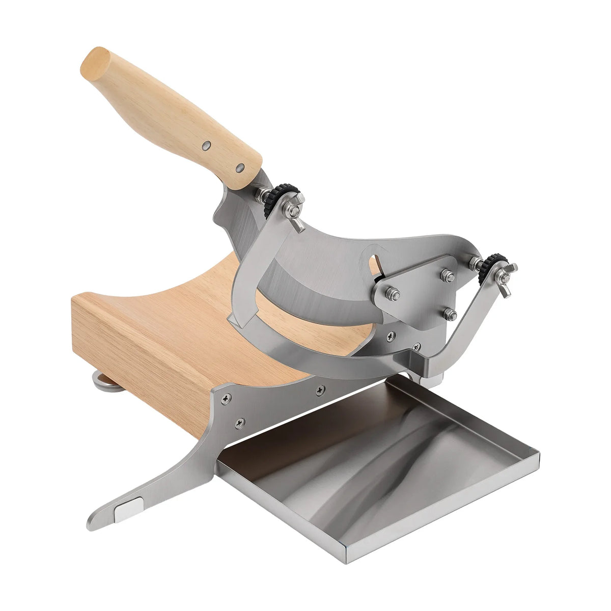 Heavy Duty Manual Kitchen Herb Slicer With Rubber Wood Base