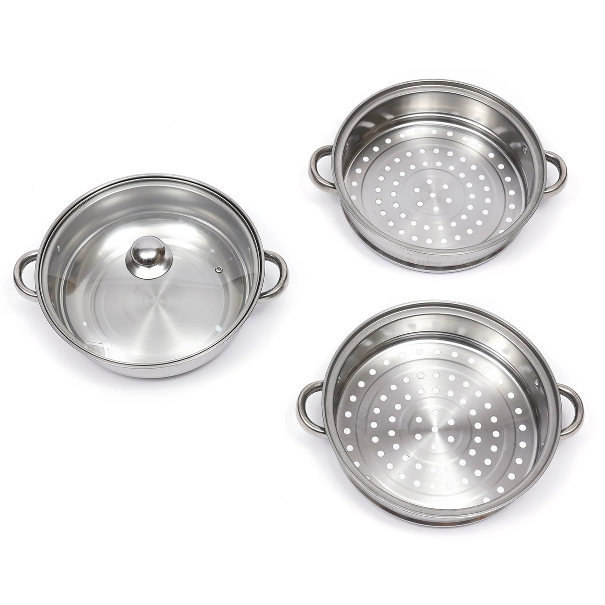 Bymaocar Stainless Steel Three Tier Food Steamer With Lid