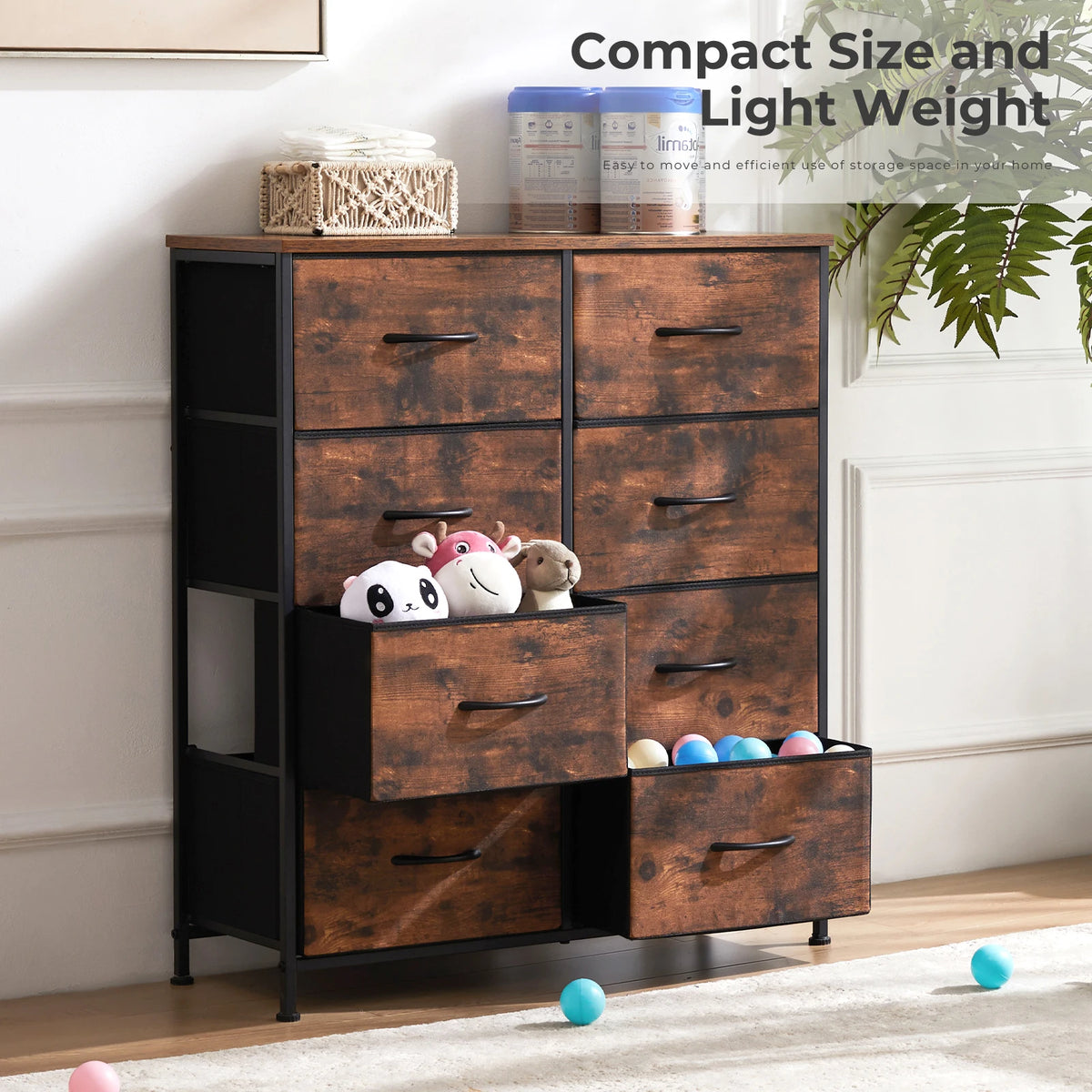 MCQ Modern Eight Drawer Fabric Storage Cabinet For Living Room