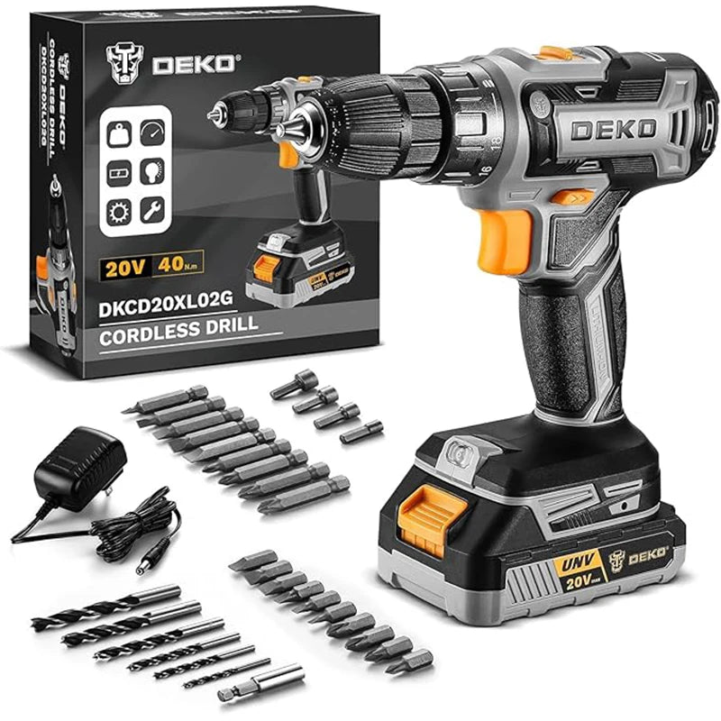 DEKO Womens Cordless Drill Driver Kit With Battery And Charger