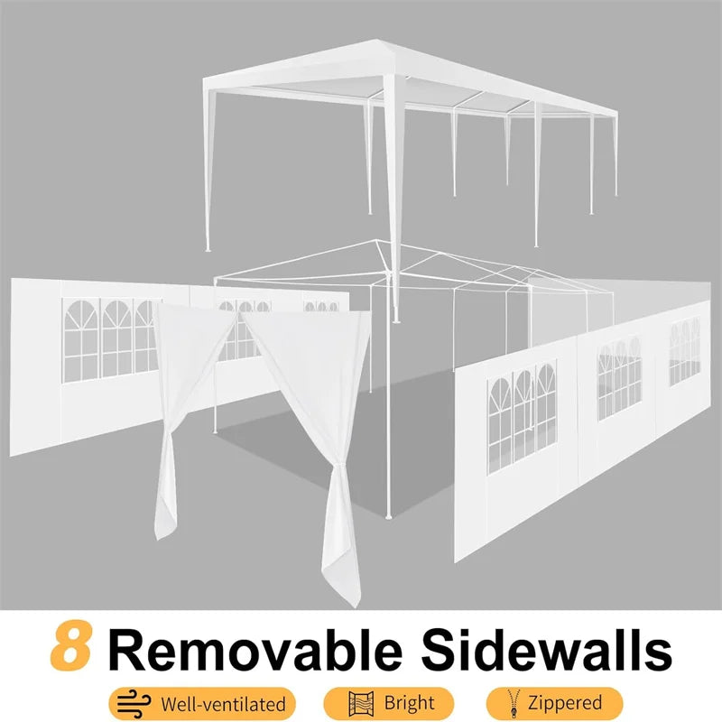 Tooluck Heavy Duty Party Gazebo With Waterproof Canopy And Sidewalls