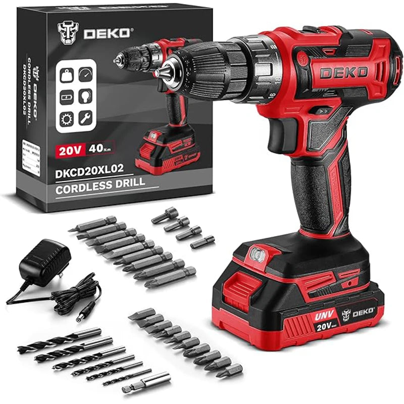 DEKO Womens Cordless Drill Driver Kit With Battery And Charger