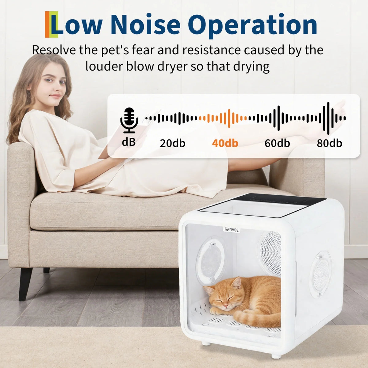 HiMiss Automatic Pet Drying Box 360 Grooming Blower Cats Dogs